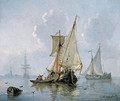 Shipping in a calm sea - George Willem Opdenhoff