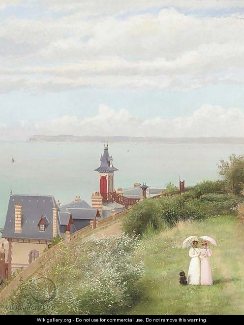 A stroll by the coast, Trouville-sur-mere - Georges Croegaert