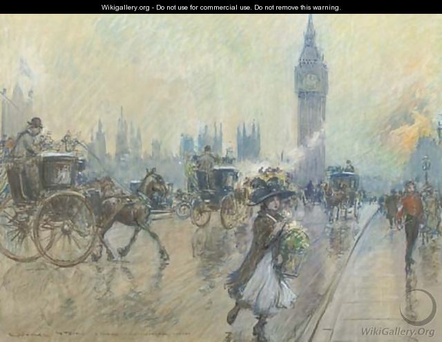 A busy Westminster bridge, London - Georges Stein