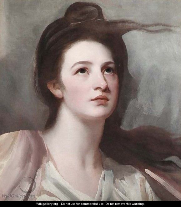 Portrait of a lady, possibly Emma Hart, later Lady Hamilton, bust-length - George Romney