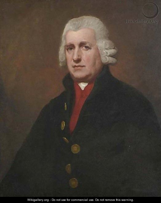 Portrait Of A Gentleman, Believed To Be Nicholas Pearse (1719-1798), Half-Length, In A Blue Coat And Red Waistcoat - George Romney