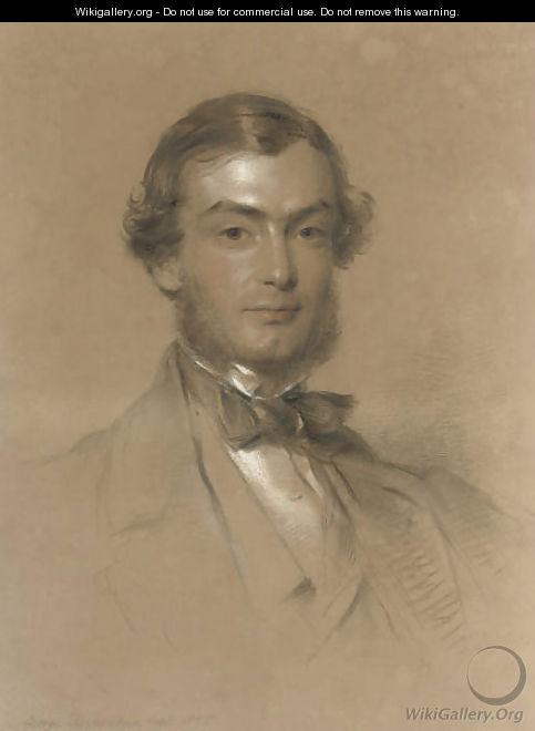 Portrait of a gentleman, half-length, in formal attire - George Richmond