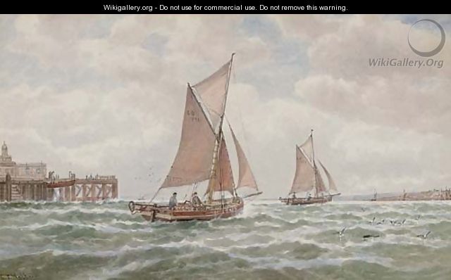 Leigh boats off Southend Pier - George Stanfield Walters