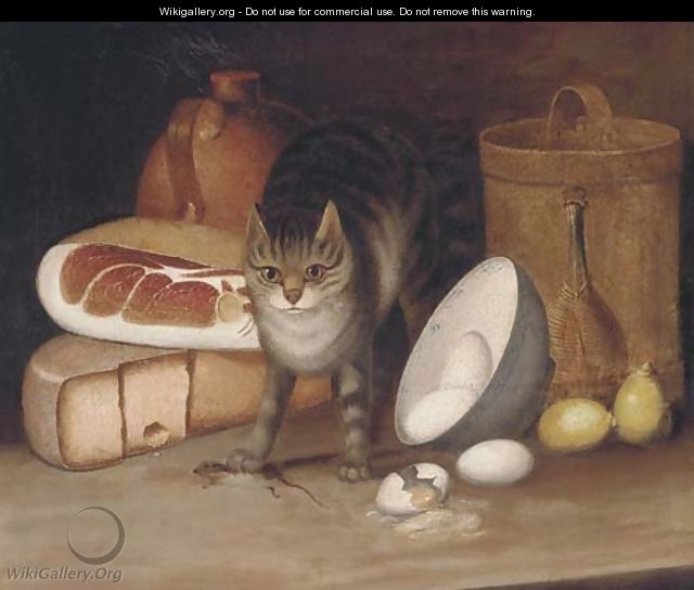 Ham, cheese, eggs, lemons and a cat with a captured mouse - George, of Chichester Smith
