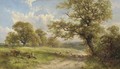 Landscape with a shepherd and his flock, resting - George Turner