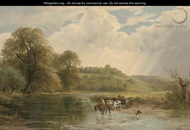 Fording the river, the vale of Evesham - George Turner