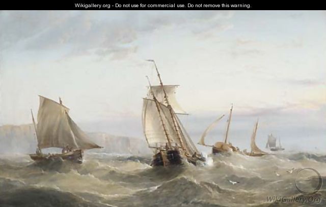 Barges shortening sail offshore - Henry Redmore