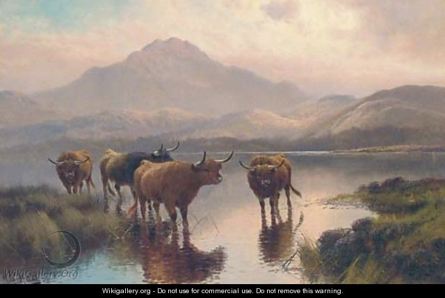 Highland cattle, Loch Ness - Henry R. Hall