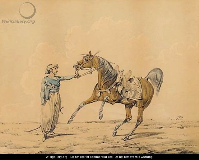 An Arab horse in a landscape - Henry Thomas Alken