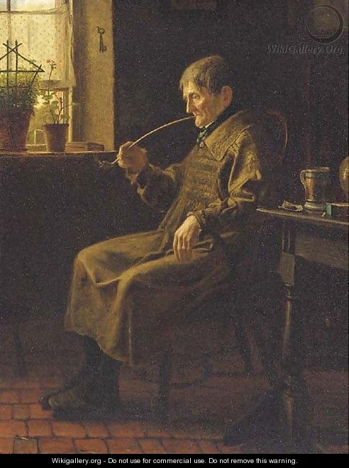 A quiet pipe - Henry Stacy Marks