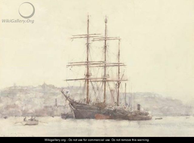 The famous Discovery lying at Falmouth - Henry Scott Tuke