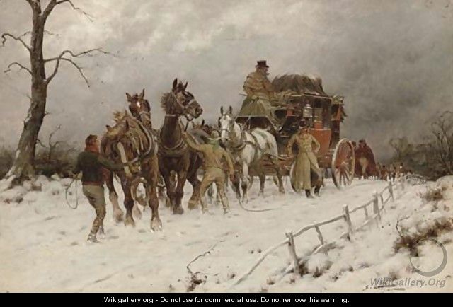 A halt in the snow - Henry William Standing