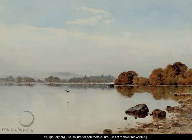 A misty morning on Lake Windermere - Herbert Moxon Cook