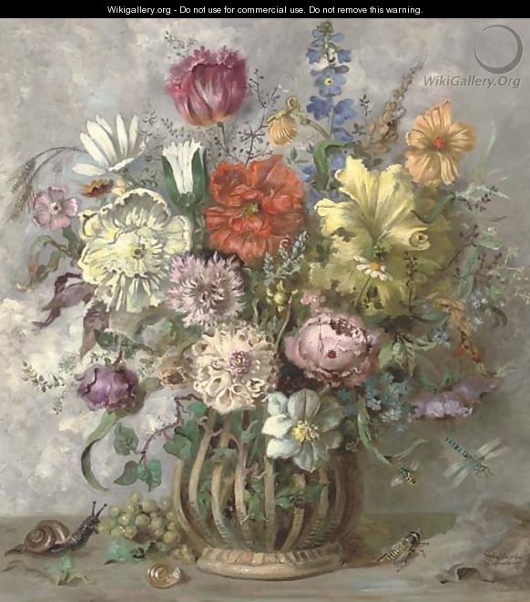 Summer flowers in a vase - Henri Lehmann