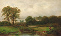 Children playing by a pond - Henry Hadfield Cubley