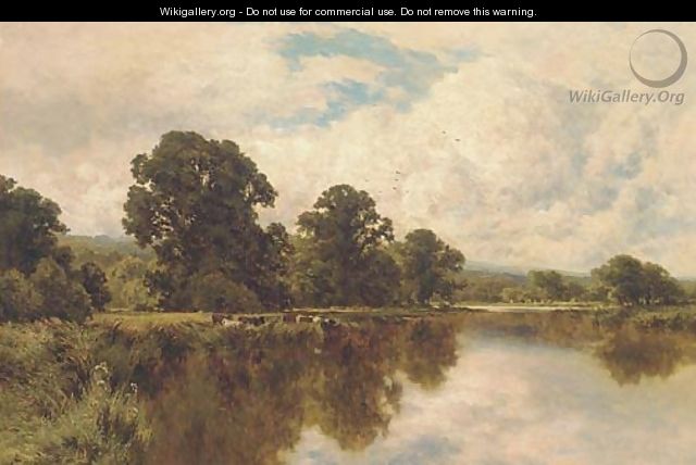 Sleeping waters on the Thames, near Pangbourne - Henry Hillier Parker
