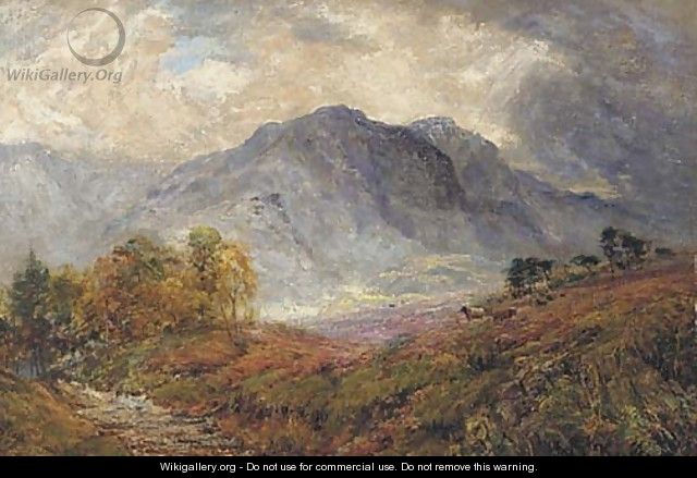 Sheep in a moorland landscape - Henry Peacham