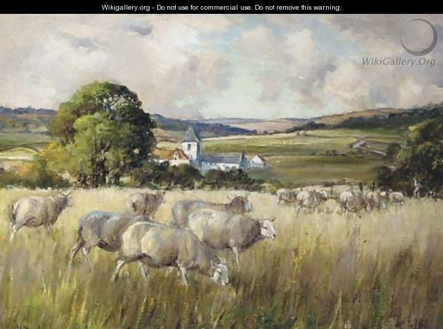 Sheep grazing - Henry Morley