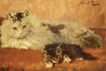 The watchful mother - Henriette Ronner-Knip