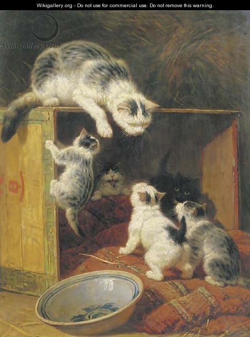 Rebellious kittens - Henriette Ronner-Knip
