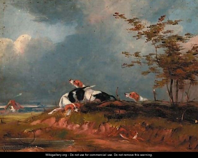 Hounds chasing a hare - Henry Barraud
