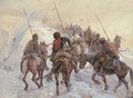 The Russian Front, a Cossack convoy under fire - Henry Charles Seppings Wright