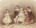 A group portrait of five children - Henry Bryan Ziegler