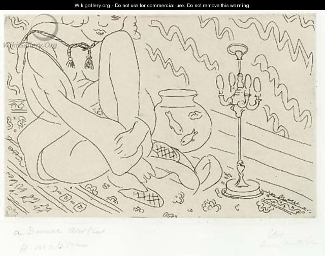 Figure au Visage coupe assise dans un Interieur - Henri Matisse