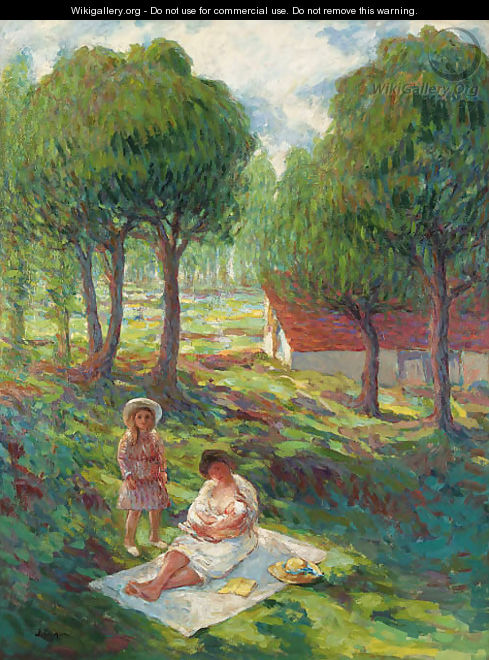 Mre et enfant dans un paysage - Henri Lebasque