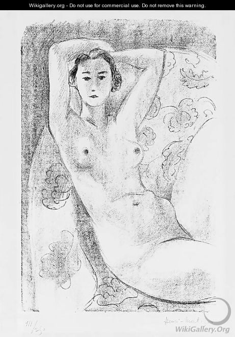 Nu assis dans un Fauteuil au Decor fleuri (Club Copenhagen) - Henri Matisse