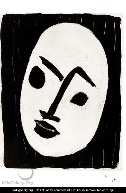 Masque blanc sur fond noir - Henri Matisse