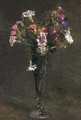 Fleurs oeillets et jacynthe dans une flute a champagne - Ignace Henri Jean Fantin-Latour