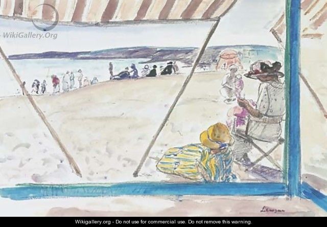 La Pointe St Gildas, scene de plage - Henri Lebasque