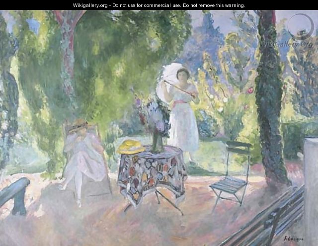 Deux femmes dans un jardin en ete - Henri Lebasque