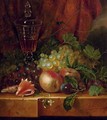 Fruit and seashells on a ledge - Jan Hendrik Verheijen