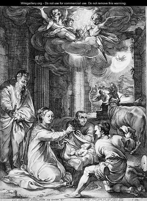 The Adoration of the Shepherds, from The Life of the Virgin - Hendrick Goltzius