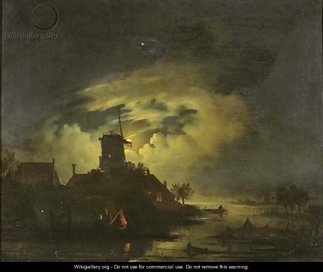 Fishing by night - Hendrik Gerrit ten Cate