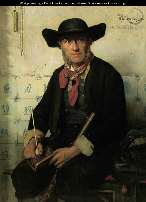 Portrait of a Drentse herder - Hendrik Valkenburg