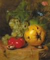 A still life with fruit and insects - Hendrik Reekers