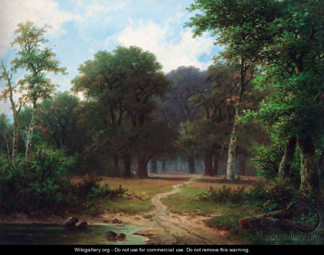 A path through a woodland - Hendrik Pieter Koekkoek