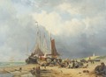 Sorting the catch on the beach of Scheveningen - Hendrikus van den Sande Bakhuyzen
