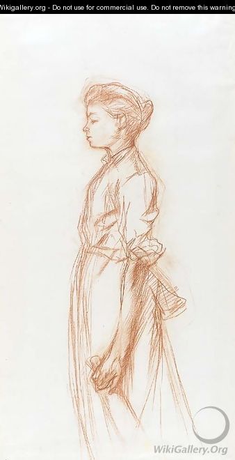 Jeune fille tenant une bouteille - Henri De Toulouse-Lautrec