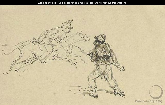 Cuirassier attaque - Henri De Toulouse-Lautrec
