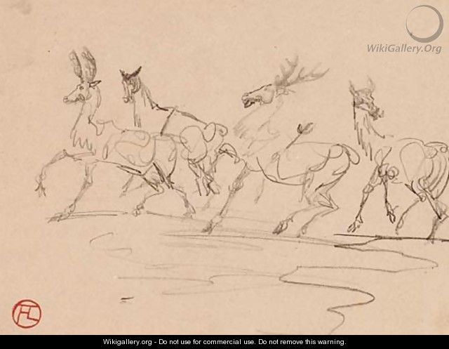 Cerfs et biches - Henri De Toulouse-Lautrec
