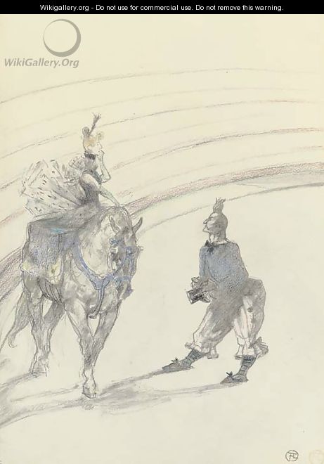 Au Cirque Ecuyere de panneau - Henri De Toulouse-Lautrec