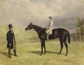 Bacchus, with jockey up, and his trainer Captain James Machell - Harry Hall
