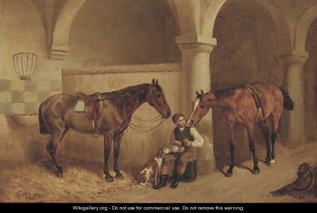 A huntsman in a stable - H.F. Lang