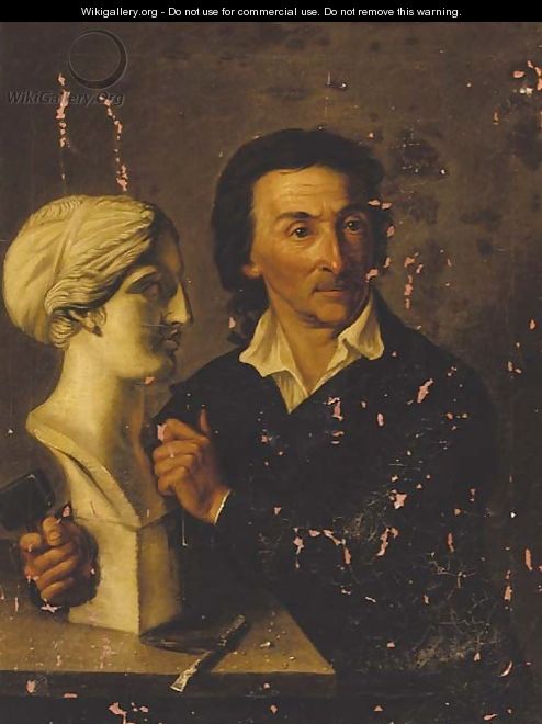 Portrait of a sculptor, said to be Bertel Thorwaldson - Hermann David Solomon Corrodi