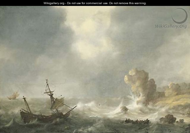 A stormy seascape - Hendrick Staets
