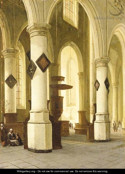 The interior of a church - Hendrick Van Vliet